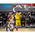LeBron James Los Angeles Lakers Unsigned One Handed Dunk Against Spurs Photograph