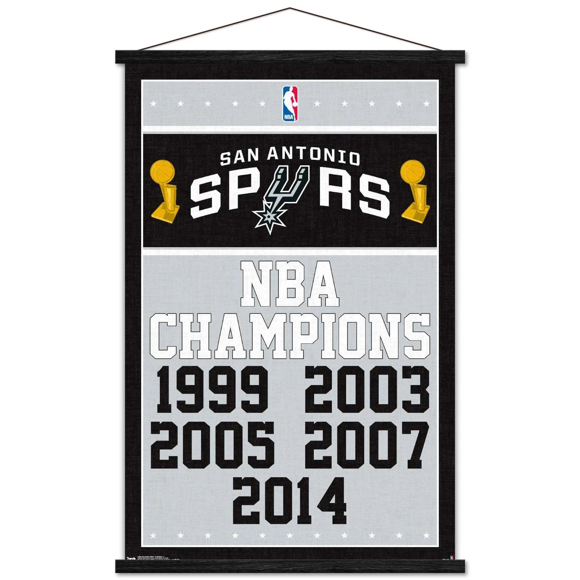 NBA San Antonio Spurs - Champions 17 Wall Poster with Wooden Magnetic Frame, 22.375 x 34