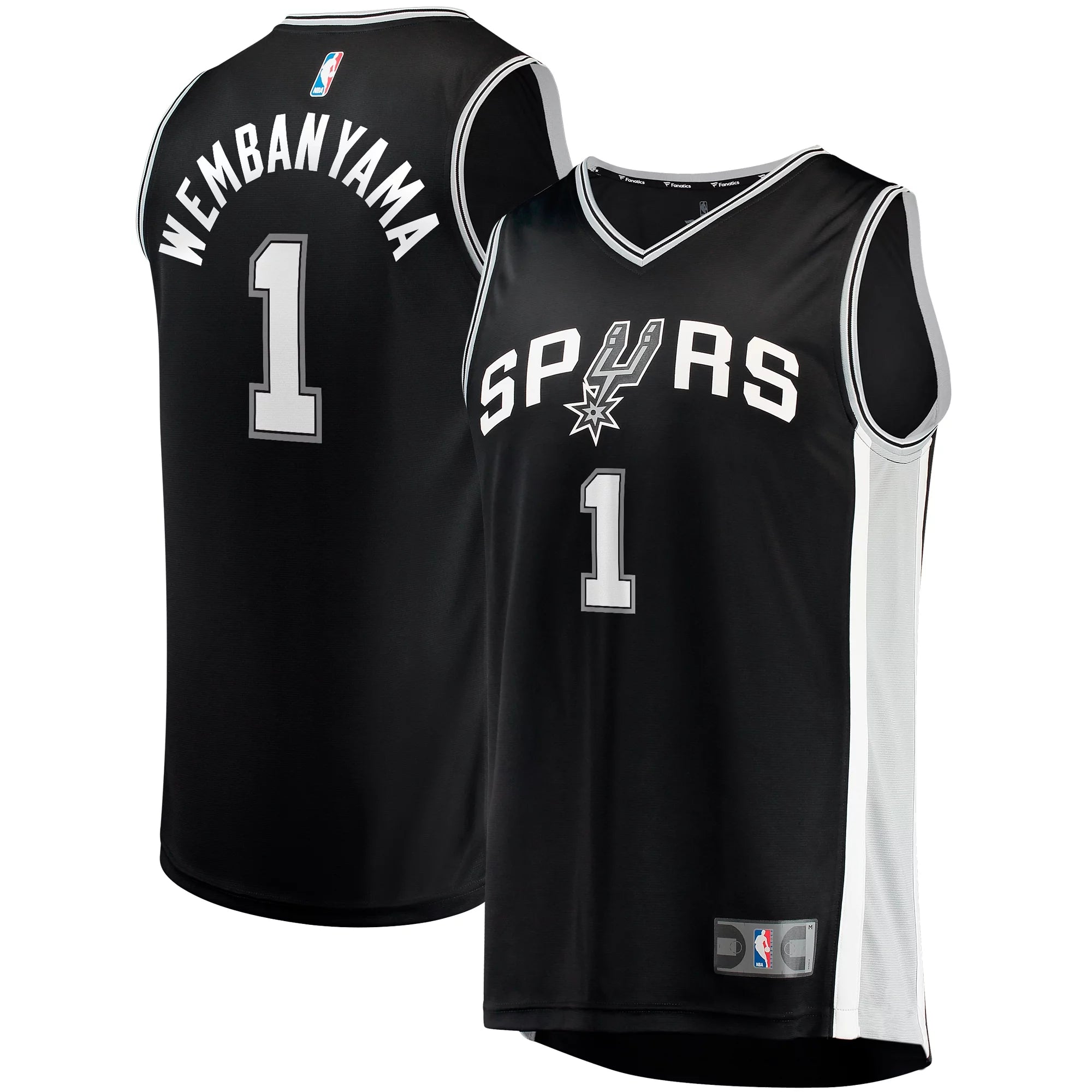 Men's Fanatics Branded Victor Wembanyama Black San Antonio Spurs  Fast Break Replica Jersey - Icon Edition
