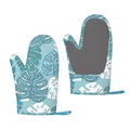 ZNDUO Kitchen Oven Gloves, Durable Heat Resistant Oven Gloves with Quilted Liner Non-Slip Textured Grip Perfect for BBQ, Baking, Cooking and Grilling, Abstract Leaf Texture