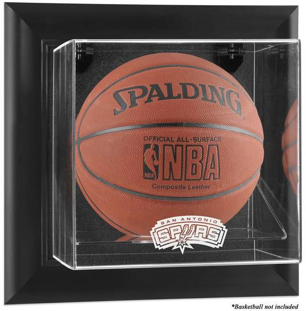 San Antonio Spurs (2002-2017) Black Framed Wall-Mounted Team Logo Basketball Display Case
