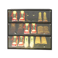 Sesslife LED Shoe Storage Box, Wooden Stackable Shoe Storage Box with Sliding Glass Door, Shoe Organizer Storage Box for Up To 9 Pairs of Shoes, Shoe Storage Bin For Display Sneakers