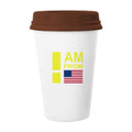 I Am From United States Art Deco Fashion Mug Coffee Drinking Glass Pottery Cerac Cup Lid