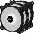 Long Life 120mm 3-Pin High Airflow Quiet Edition White LED Case Fan for PC Cases, CPU Coolers, and Radiators 3-Pack,White LED