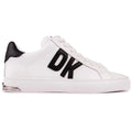 DKNY Womens Abeni Court Lace Up Sneaker, Adult, Bright White/Black, 7 M US