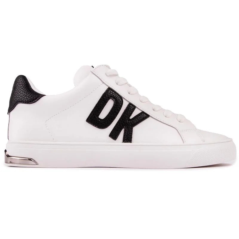 DKNY Womens Abeni Court Lace Up Sneaker, Adult, Bright White/Black, 7 M US