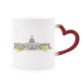 United States Capitol Heat Sensitive Mug Red Color Changing Stoneware Cup