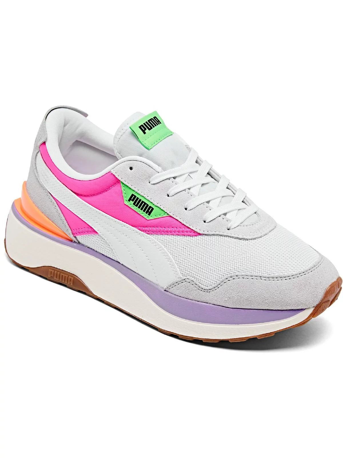 Puma Womens Cruise Rider Silk Road Faux Suede Running Shoes Multi 6 Medium (B,M)