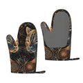 ZNDUO Kitchen Oven Gloves, Durable Heat Resistant Oven Gloves with Quilted Liner Non-Slip Textured Grip Perfect for BBQ, Baking, Cooking and Grilling, Cats Frame Laborious