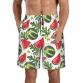 Kll Watermelons Men'S Casual Summer Beach Shorts Hawaiian Shorts With Pockets-Small