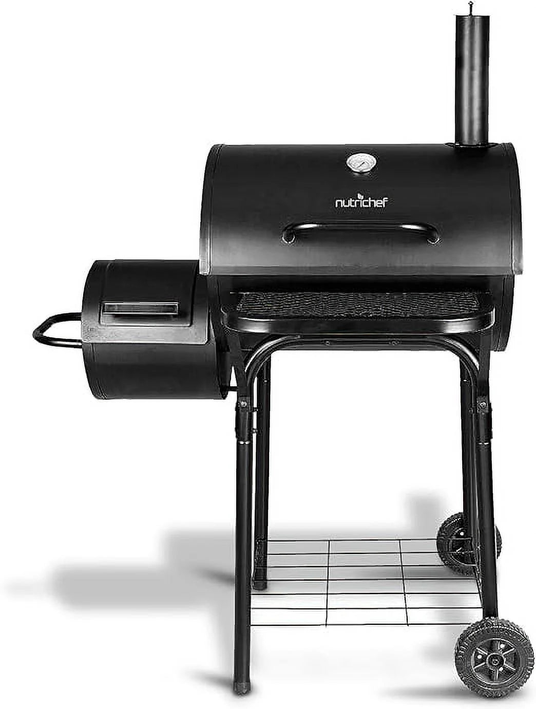 Pre-Owned NutriChef Kitchen Charcoal Grill Offset Smoker Portable SLCSG20 - Black (Fair)