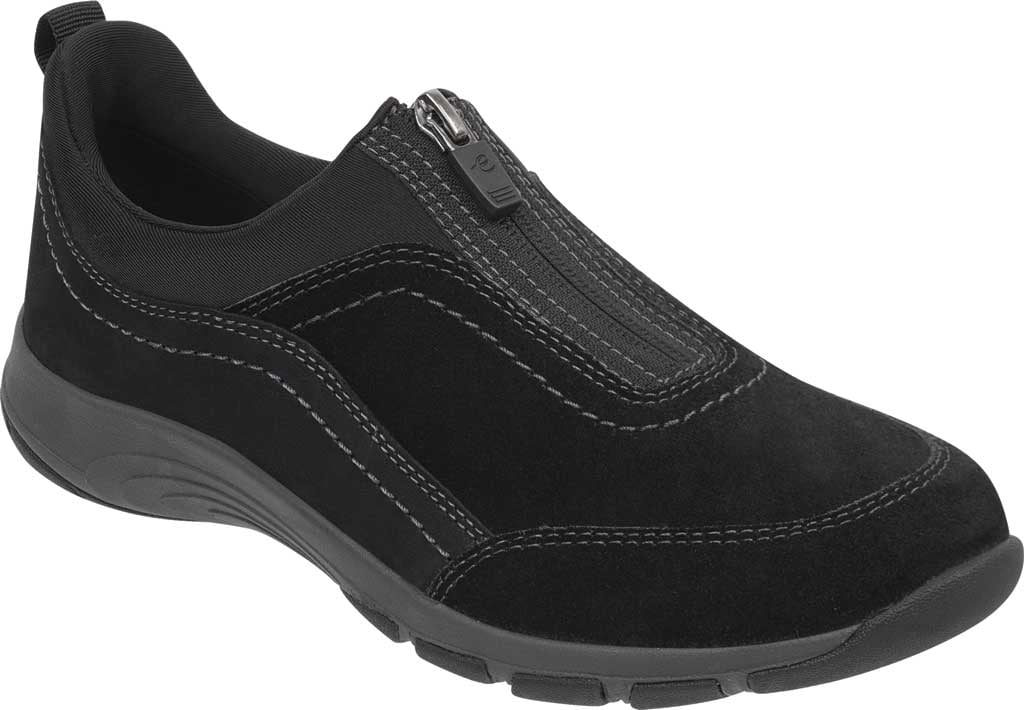 Women's Easy Spirit Cave Zip Up Sneaker Black Textile 9 M