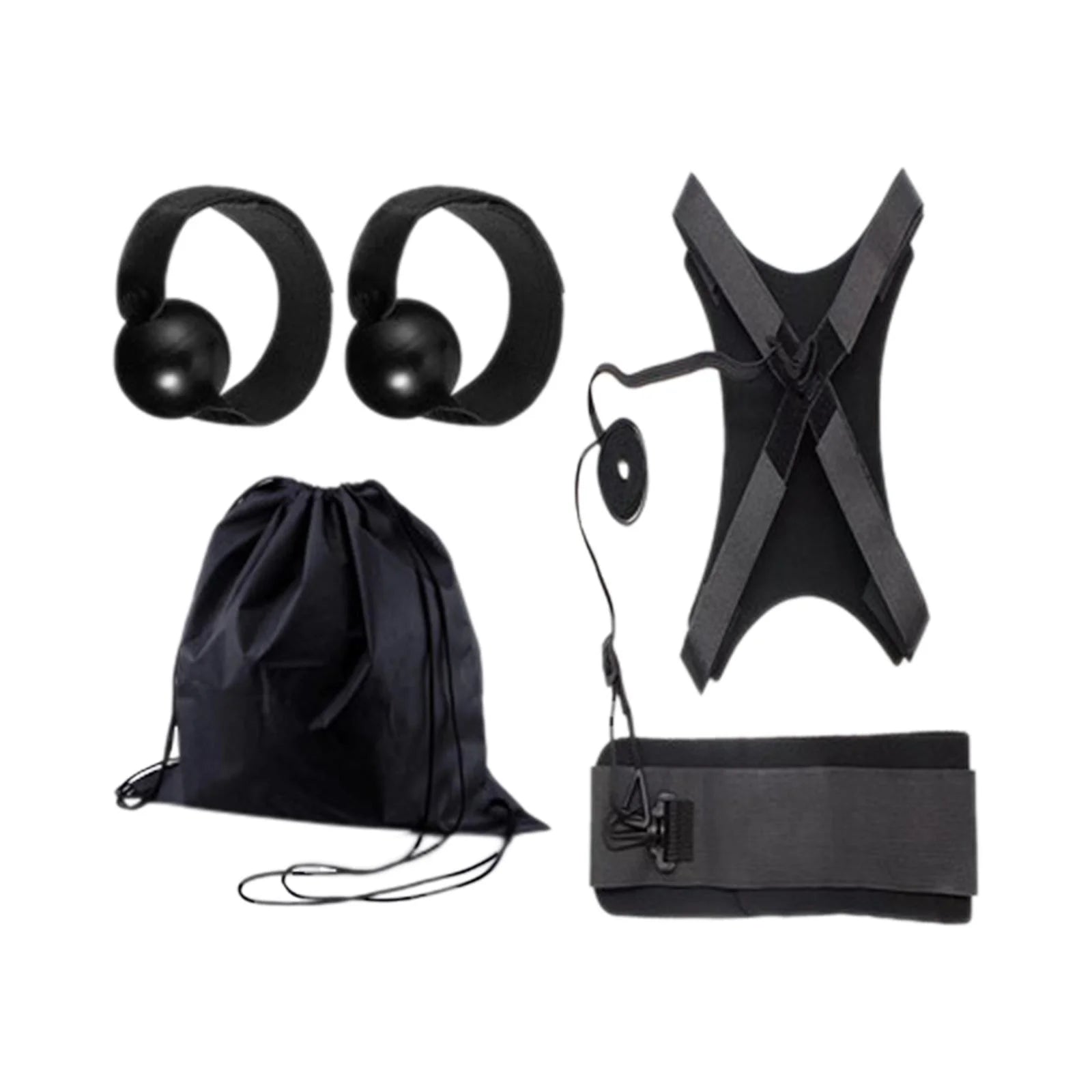 Almencla Volleyball Training Equipment Aid Volleyball Serve Trainer Adjustable Improves Serving for Beginners for Practicing Arm Swing Black Set