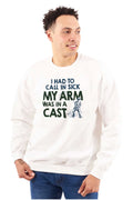 Funny Fishing Cast Pun Fisher Humor Men's Crewneck Sweatshirt Brisco Brands 2X