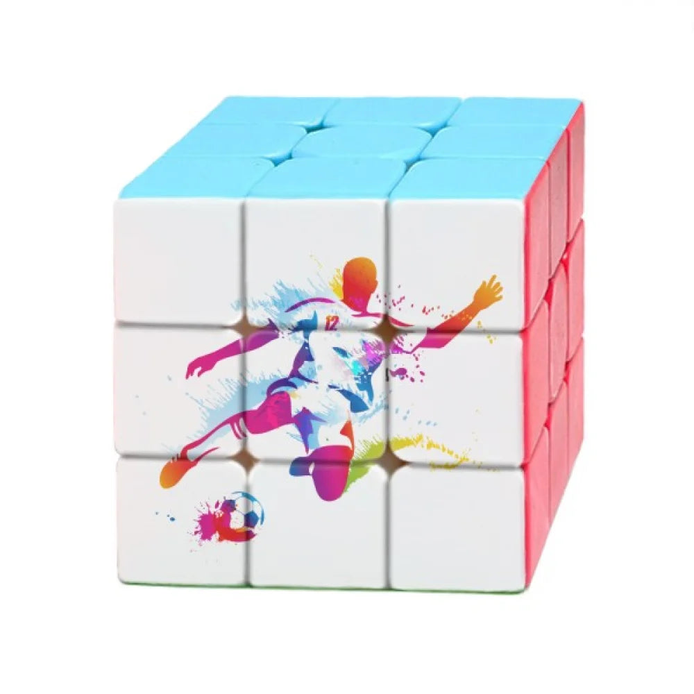 Football Athletes  Pattern Magic Cube Puzzle 3x3 Toy Game Play