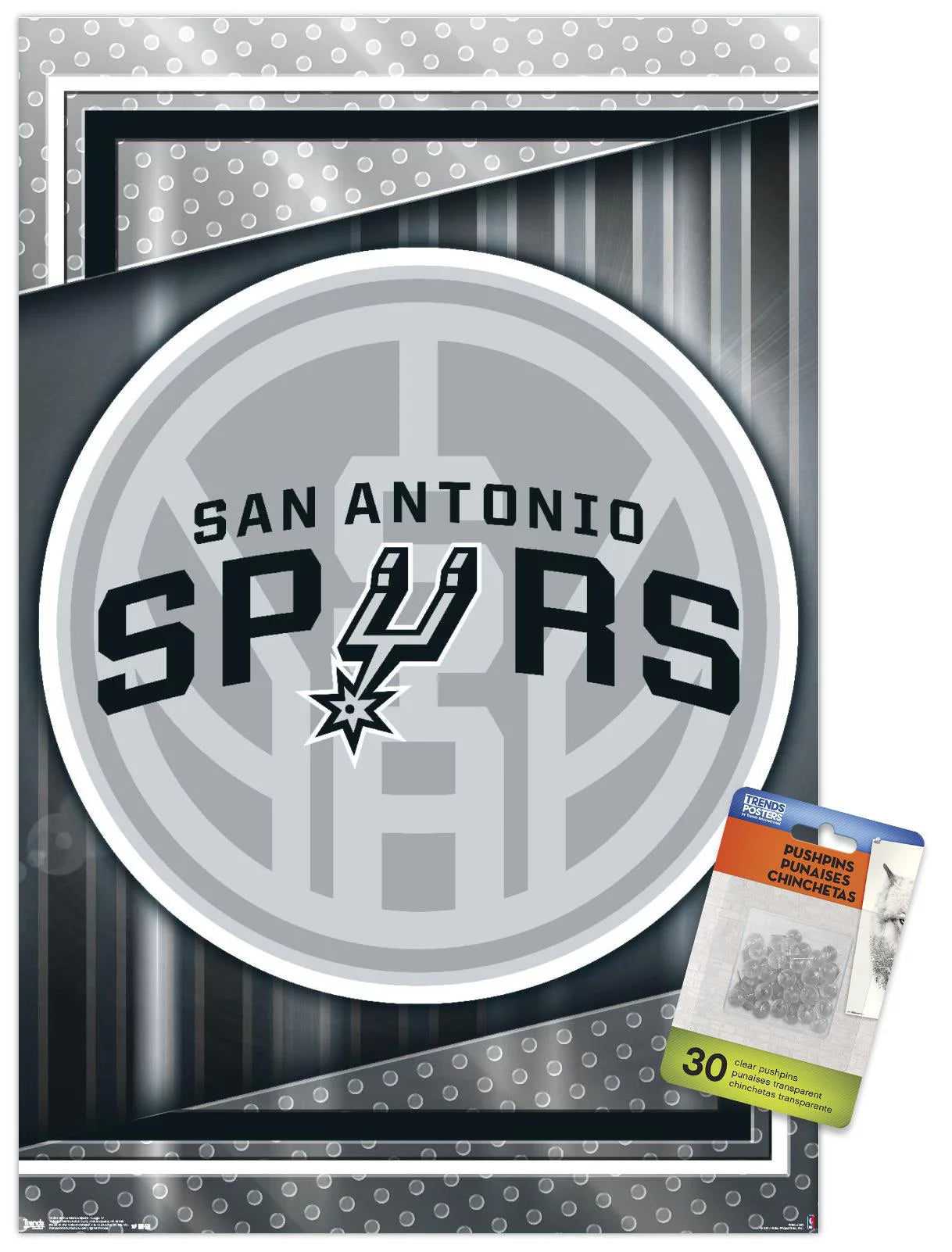 NBA San Antonio Spurs - Logo 17 Wall Poster with Push Pins, 14.725 x 22.375