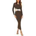 SZXZYGS Easter Dress for Women Plus Multifunctional Retro Dress Evening Party French Ribbed Hollow Midi Dress Female Sexy Cherrykeke Package Hipdress 2024 Women Dresses