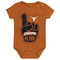 Newborn & Infant Burnt Orange Texas Longhorns #1 Fan Foam Finger Bodysuit