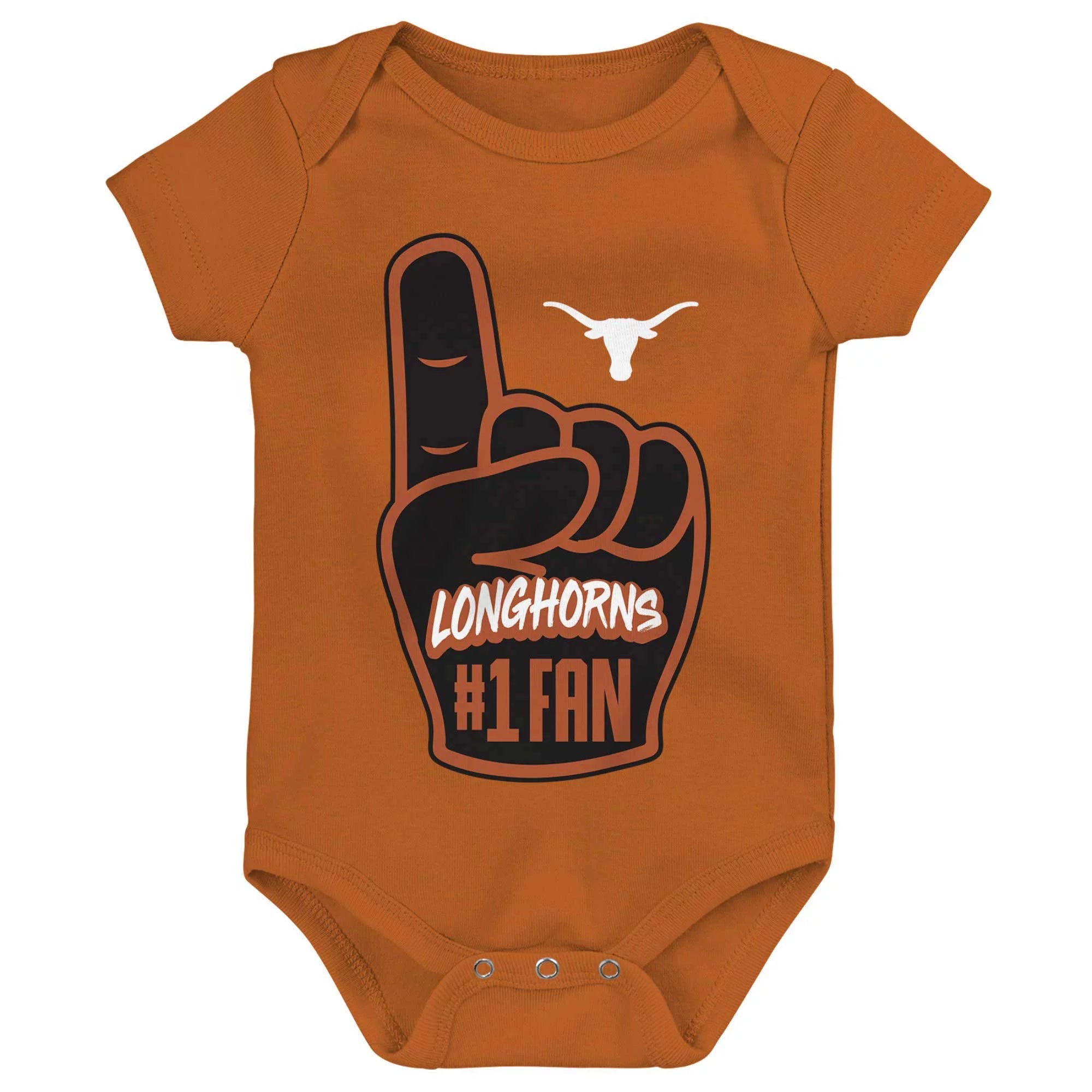 Newborn & Infant Burnt Orange Texas Longhorns #1 Fan Foam Finger Bodysuit