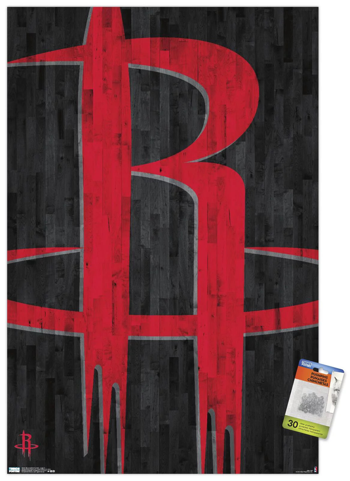 NBA Houston Rockets - Logo 19 Wall Poster with Pushpins, 22.375 x 34