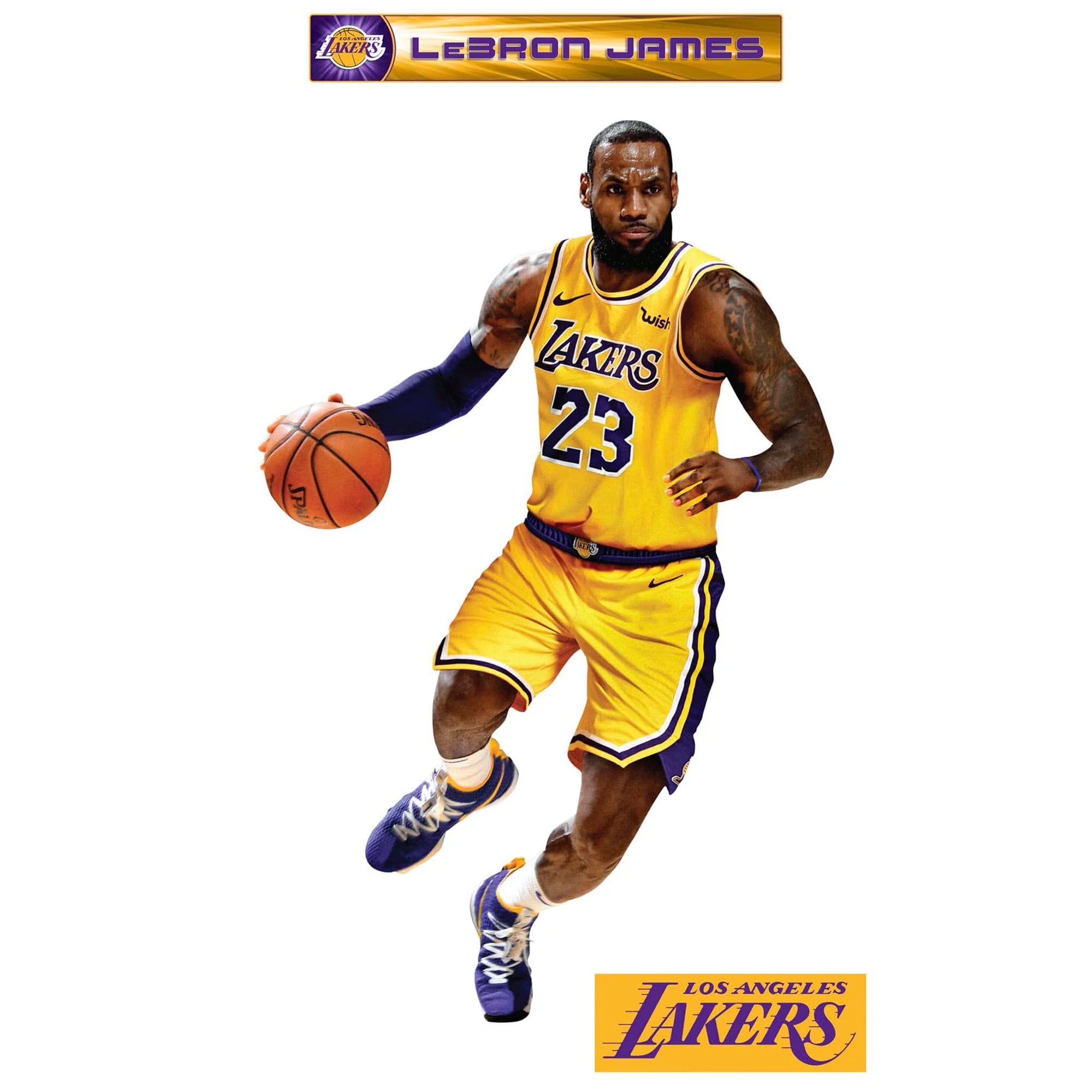 Fathead LeBron James Los Angeles Lakers 3-Pack Life-Size Removable Wall Decal