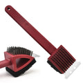 Grill Cleaning Tool BBQ Cleaning Brush Grill Brush For Outdoor Grill, 3-in-1 Brush, Red