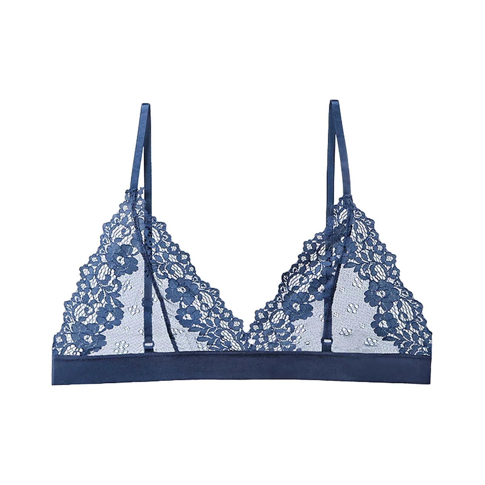 XZHGS Black Lingerie Lace Bra Women's French All Lace Wireless and Padless Lingerie Women underwear With Zipper Pocket for Travel Lingerie for Women