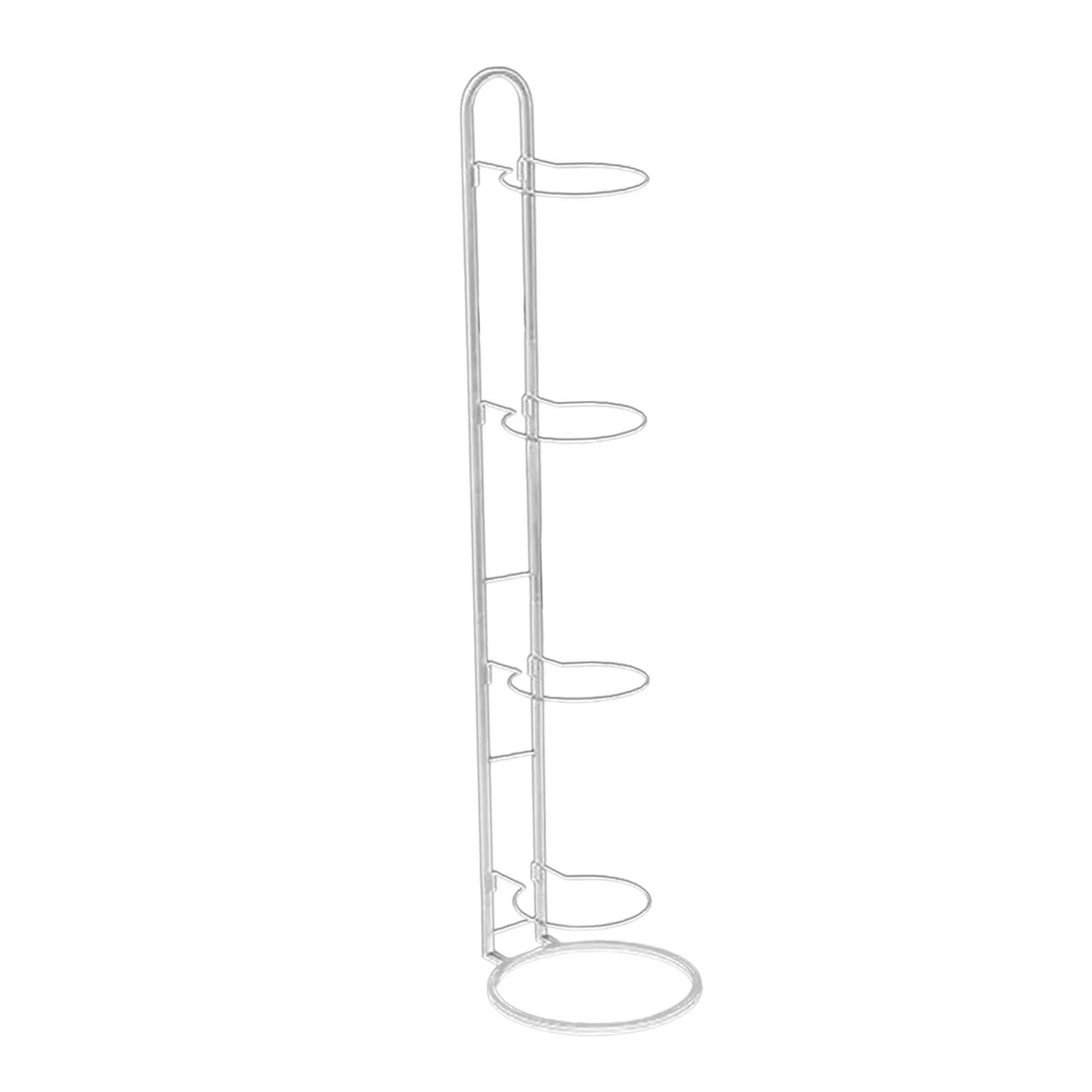 yotijar 4 Tier Ball Rack Basketball Accessories Living Room Basketball Storage Shelf White