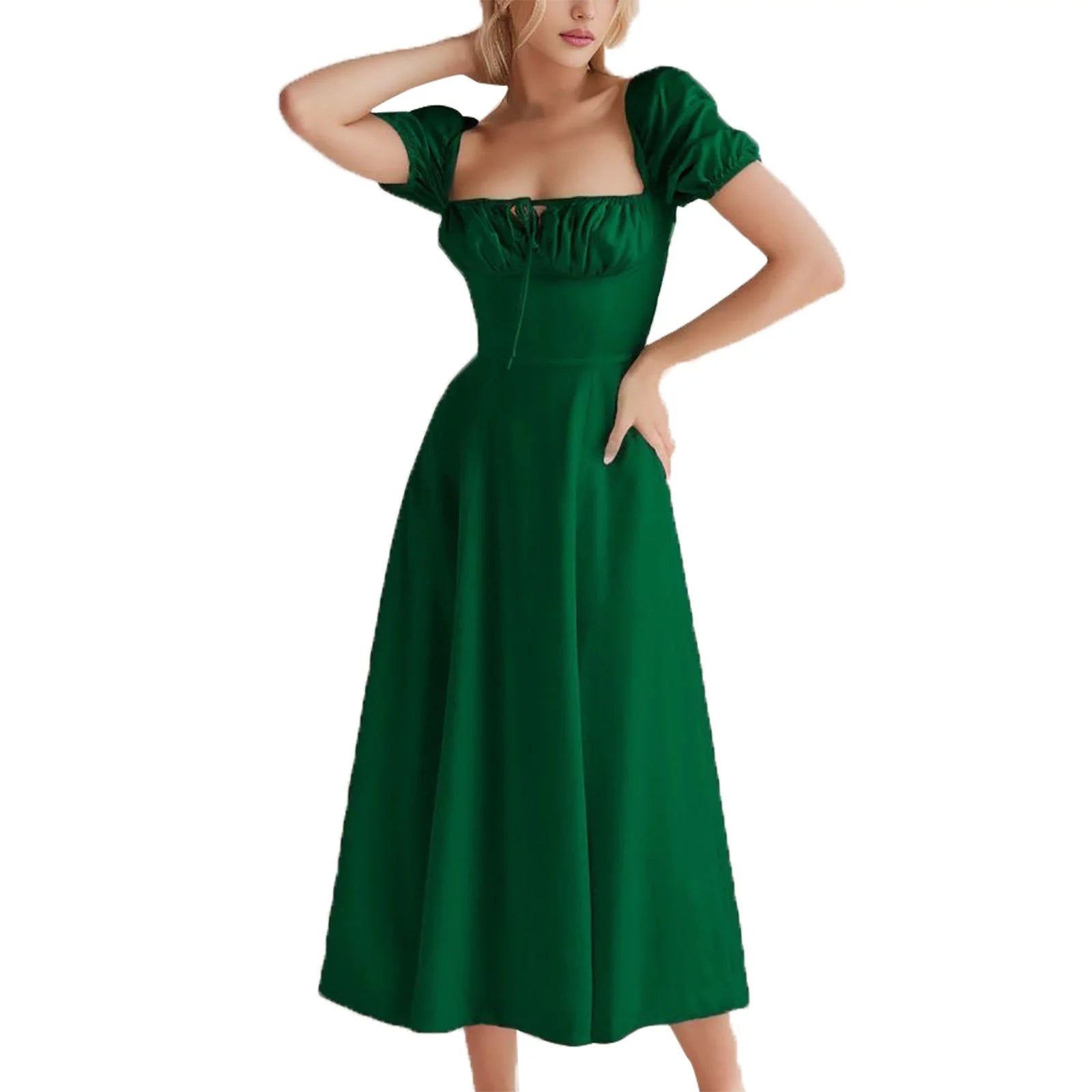 SZXZYGS Vacation Dresses for Women Tropical Two Piece Ladies Summer French Style Split Solid Color Slim Comfortable Print Halter Dress 2024 Women Dresses