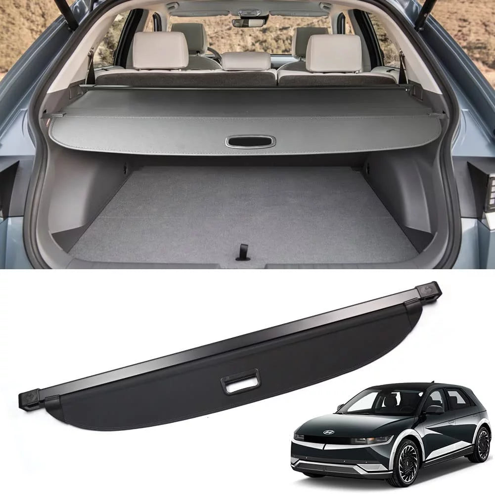 Fit Hyundai Ioniq 5 2022 2023 2024 Cargo Cover  For Hyundai Ioniq 5 2022-2024 5-Seat SUV Accessory Retractable Black Rear Trunk Privacy Shade Shield Cover