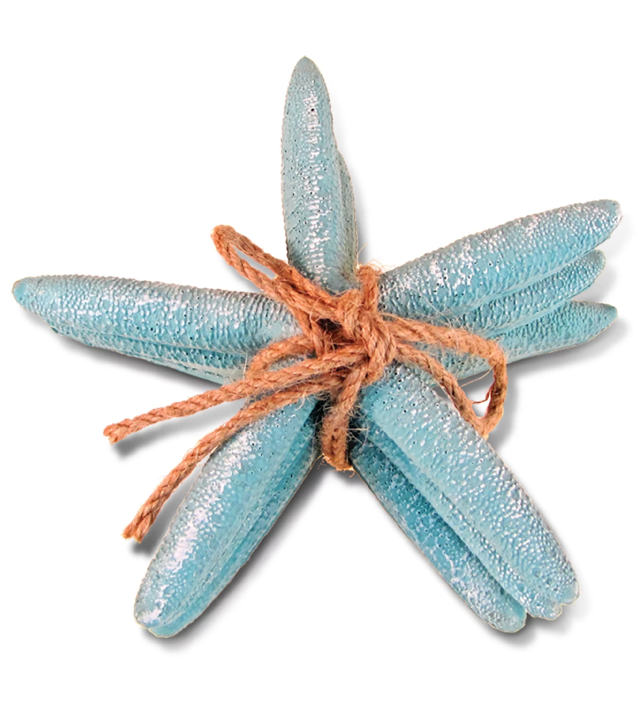 Puzzled Nautical Turquoise Starfish Set - 3 Pieces, Handmade Decor, 5.25 inches