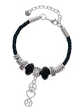 Delight Jewelry Peace - Heart - Softball Mother Celtic Knot Leather Bead Bracelet, 7+2 Extender