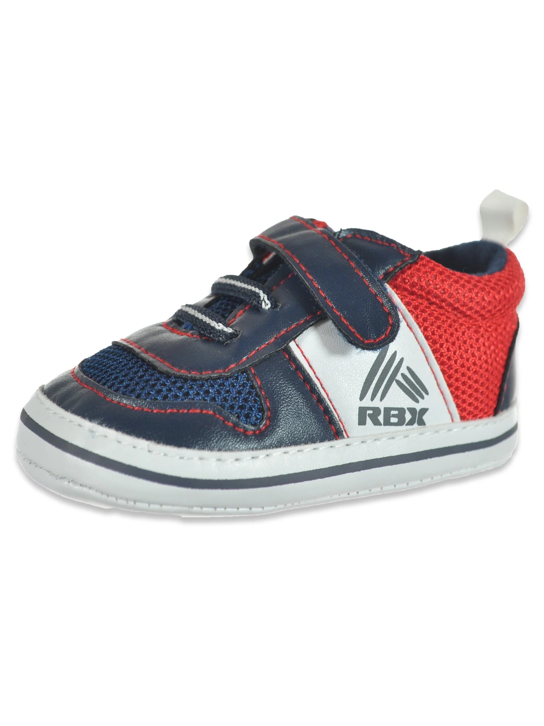 RBX Baby Boys' Varsity Club Sneaker Booties - navy/red, 3 - 6 months (Newborn)