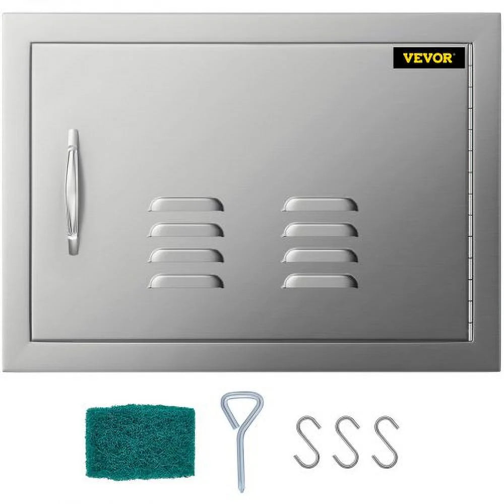 Vevor  14 x 20 in. BBQ Access Single Door with Vents Horizontal Island Door Stainless Steel Outdoor Kitchen