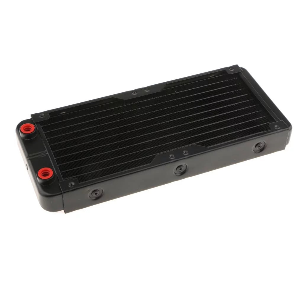 PC Cooling , G1/4inch Threaded 240MM Aluminum Computer Water Cooling 10 Tubes Heat Exchanger CPU Heat Sink