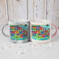 Coolnut 2 PCS 400ML Ceramic Coffee Mugs for Men Women, Map of The United States Great Cup for Cocoa, Tea, Office, Home, Engagement Gifts