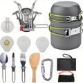 Camping Cookware Kit, Folding Knife And Fork, Portable Pan And Bowel Set, Suitable For Outdoor Camping, Hiking, Picnic