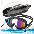Gustave Swimming Goggles Anti-UV Anti-Fog No Leaking Goggle Mirror Clear Swim Glasses for Adult Men Women Youth with Free Protection Case (Black)