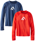 Kanu Surf Boys' Rash Guard - 2 Pack UPF 50+ Quick Dry Long Sleeve Swim Shirt (6-16)