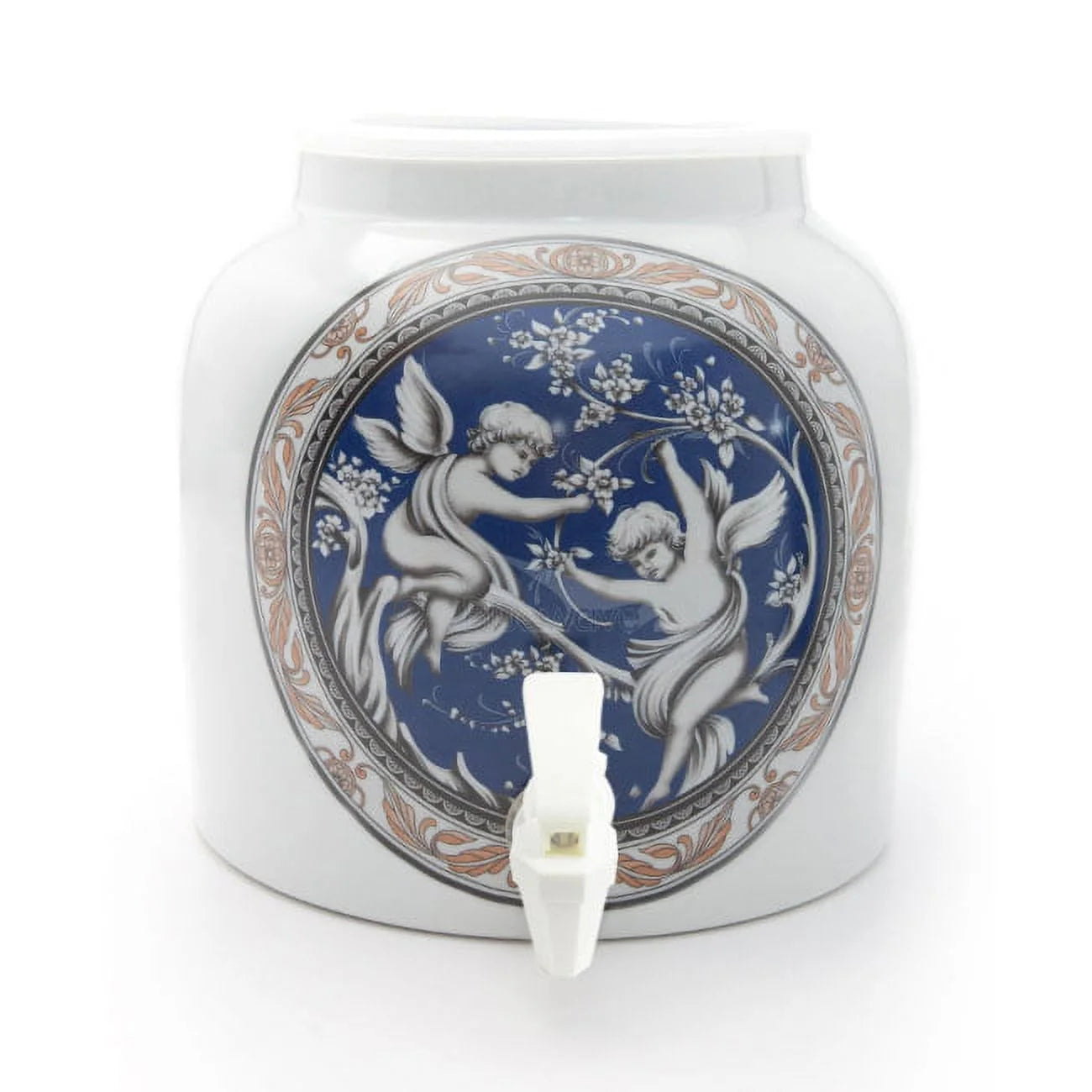 Blue Angels Porcelain Water Beverage Dispenser Crock - 2.2 Gallons | Lead Free