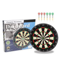 Dartboard Set with 12 Tip Darts Staple-Free Bullseye, Galvanized Metal Spider Wire; High-Grade Compressed Sisal with Rotating Number Ring
