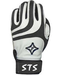 Palmgard STS Batting Gloves White and Black For Baseball and Softball - Adult - LG