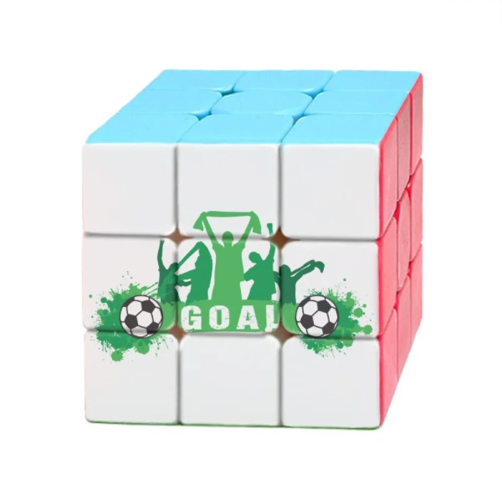 Win Soccer Football Sports Magic Cube Puzzle 3x3 Toy Game Play