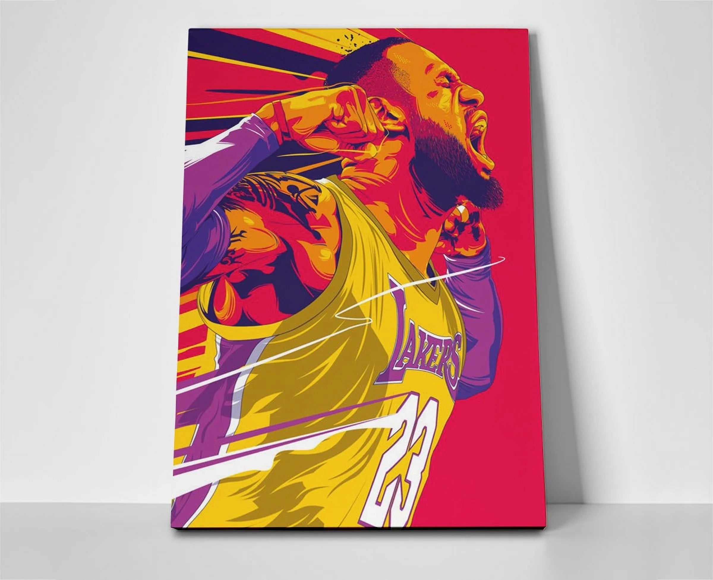 Lebron James Lakers Yell Poster or Wrapped Canvas