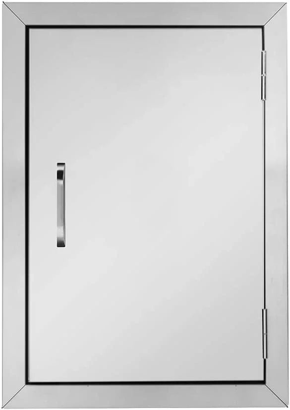 ROVSUN Outdoor Kitchen Door, 14''W x 20''H BBQ Access Door, 304 Grade Heavy Duty Stainless Steel Single BBQ Island Door, Perfect for Outdoor Kitchen, BBQ Island & Grilling Station