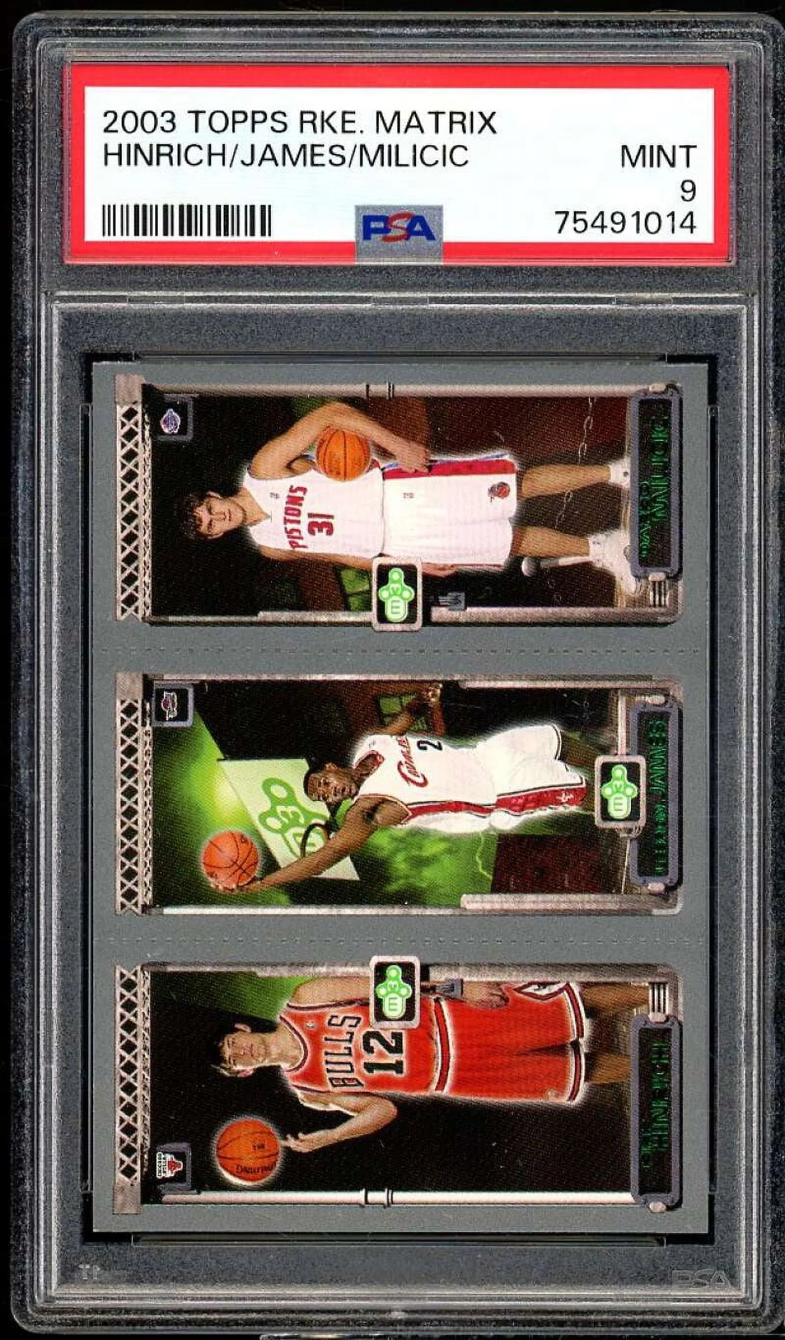 Milicic/Hinrich/Lebron James Rookie Card 2003-04 Topps #111 PSA 9