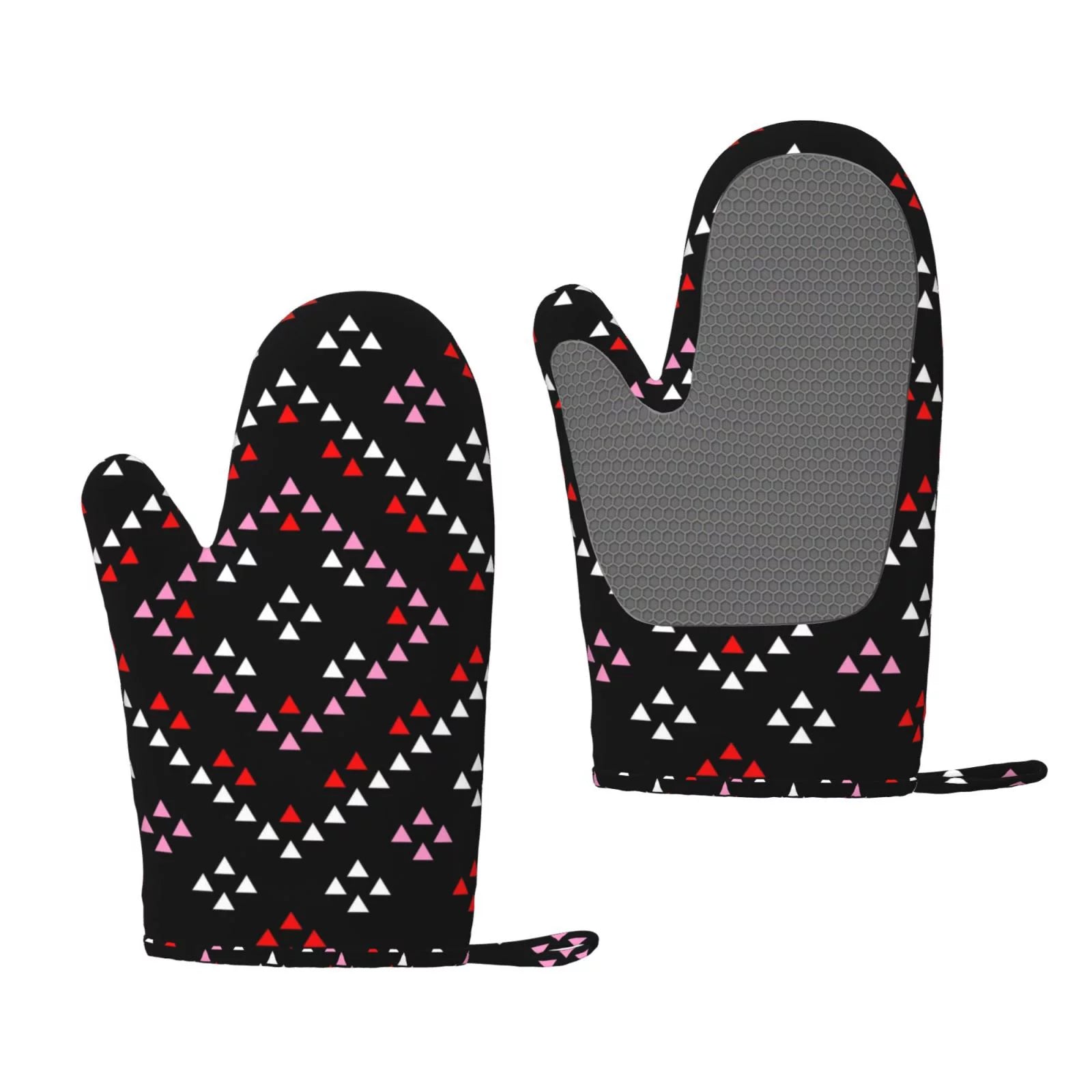 ZNDUO Kitchen Oven Gloves, Durable Heat Resistant Oven Gloves with Quilted Liner Non-Slip Textured Grip Perfect for BBQ, Baking, Cooking and Grilling, Abstract Texture Design