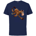 Disney Pixar Toy Story 4 Woody's Horse Bullseye T-Shirt - Short Sleeve Cotton T-Shirt for Adults - Customized-Athletic Navy