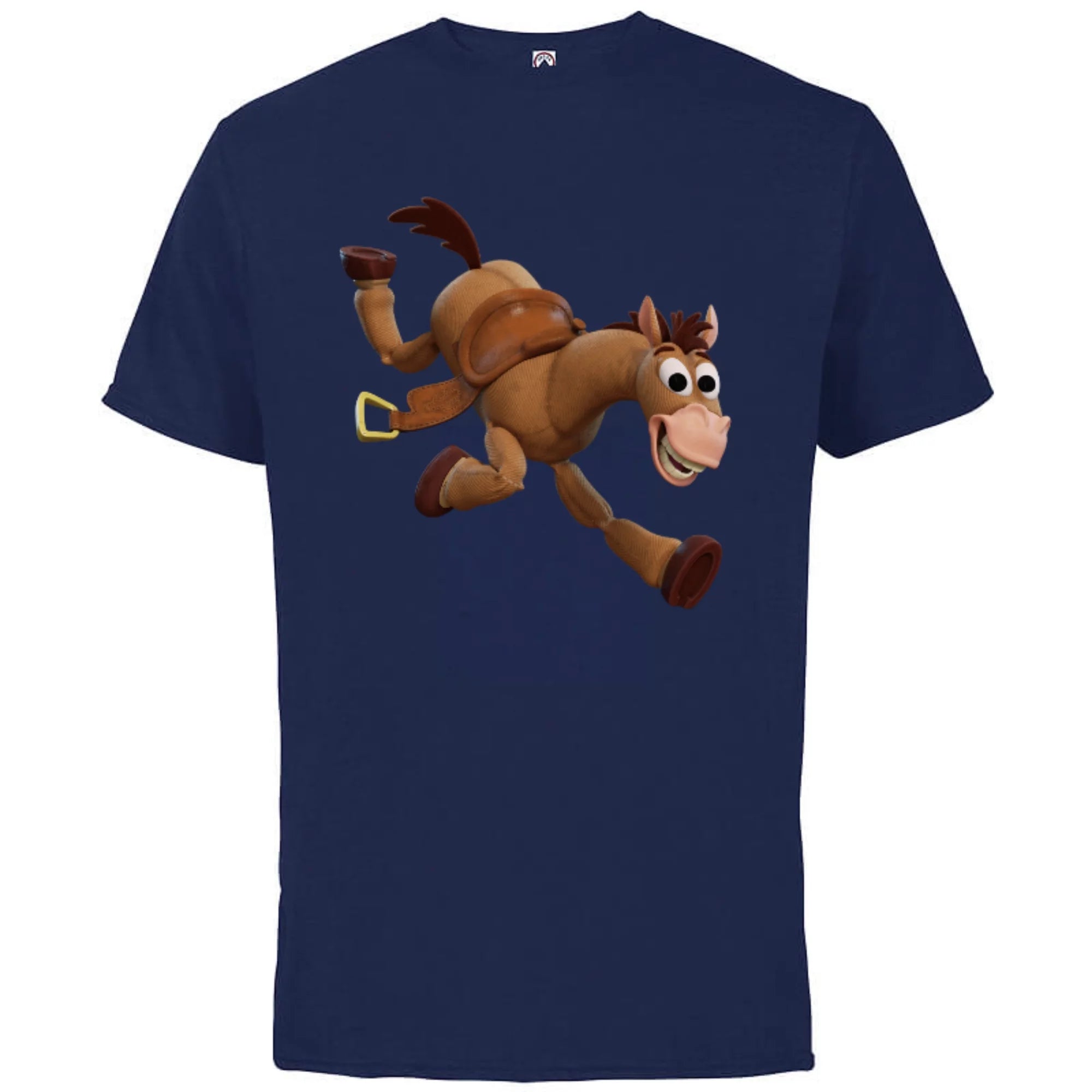 Disney Pixar Toy Story 4 Woody's Horse Bullseye T-Shirt - Short Sleeve Cotton T-Shirt for Adults - Customized-Athletic Navy