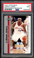 LeBron James Rookie Card 2003 Upper Deck Phenomenal Beginning #19 PSA 9
